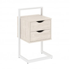Loft Тумба приставная VR.L-PY2 Денвер Светлый/Металл Белый 450*409*792