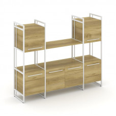 Rift Шкаф комбинированый RF.NS-002 Дуб Винченцо/Металл Белый/Белый Ручки 1598*396*1286