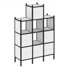 Loft Прямой стеллаж VR.L-18 Белый Бриллиант/Металл Черный 1278*446*1869