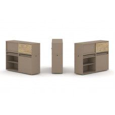 Estetica Набор №13. Тумба двойная+низкая надставка ES.NB.2N-13 Латте/Тиквуд Светлый 1500*410*1135