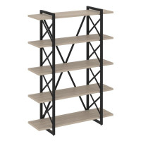 Loft Стеллаж на рег. опорах-5 полок VR.L-MST.O-5.8V Дуб Аттик/Металл Черный 1200*400*1650