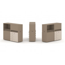 Estetica Набор №16. Тумба двойная+низкая надставка ES.NB.2N-16 Латте/Капучино 1500*410*1135