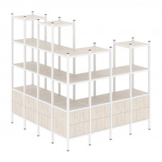 Loft Угловой внешний стеллаж наборный VR.L-55 Денвер Светлый/Металл Белый 1694*1694*1869