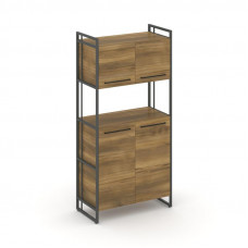 Rift Шкаф 4 ниши широкий RF.SS-42 Сандал Янтарный/Металл Антрацит/Черный Ручки 798*396*1648