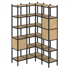 Loft Угловой внутренний стеллаж VR.L-34 Тиквуд Светлый/Металл Черный 1278*1278*2280