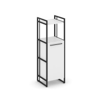 Rift Шкаф 3 ниши узкий RF.SU-32 (L) Белый Бриллиант/Металл Черный/Черный Ручки 420*396*1286