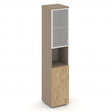 Estetica Шкаф высокий узкий левый ES.SU-1.4R (L) Латте/Тиквуд Светлый/Сатин матовый 400*420*1977
