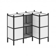 Loft Угловой внутренний стеллаж VR.L-28 Белый Бриллиант/Металл Черный 1278*862*1047