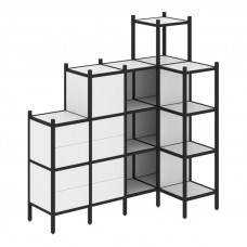 Loft Угловой внутренний стеллаж VR.L-48 Белый Бриллиант/Металл Черный 1694*862*1869