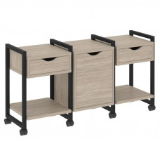 Loft Тумба на колесных опорах VR.L-TN-6.K Дуб Аттик/Металл Черный 1440*460*767