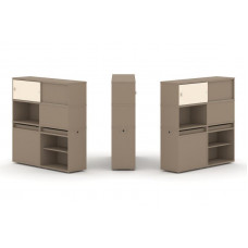 Estetica Набор №29. Тумба двойная+высокая надставка ES.NB.2V-29 Латте/Сатин 1500*410*1520