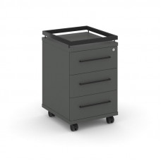 Rift Тумба мобильная усиленная + рамка RF.TM-003 Антрацит NEW/Металл Черный/Черный Ручки 416*460*665