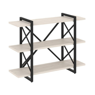 Loft Стеллаж на рег. опорах-3 полки VR.L-MST.O-3.8V Денвер Светлый/Металл Черный 1200*400*910