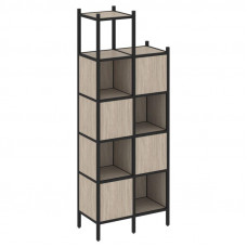 Loft Прямой стеллаж VR.L-20 Дуб Аттик/Металл Черный 862*446*2280