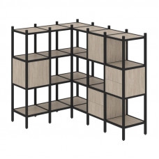 Loft Угловой внутренний стеллаж VR.L-30 Дуб Аттик/Металл Черный 1278*1694*1458