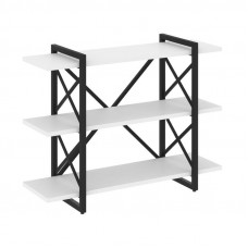 Loft Стеллаж на рег. опорах-3 полки VR.L-MST.O-3.8V Белый Бриллиант/Металл Черный 1200*400*910