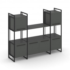 Rift Шкаф комбинированый RF.NS-002 Антрацит NEW/Металл Черный/Черный Ручки 1598*396*1286