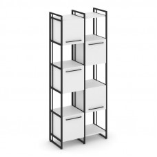 Rift Шкаф комбинированый RF.NS-003 Белый Бриллиант/Металл Черный/Черный Ручки 820*396*2010