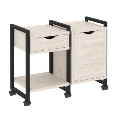 Loft Тумба на колесных опорах VR.L-TN-3.K Денвер Светлый/Металл Черный 970*460*767