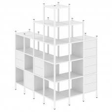 Loft Угловой внешний стеллаж наборный VR.L-56 Белый Бриллиант/Металл Белый 1694*1278*2280