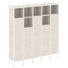 Loft Прямой стеллаж VR.L-10 Денвер Светлый/Металл Белый 2110*446*2280