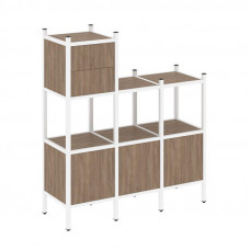 Loft Прямой стеллаж VR.L-13 Дуб Аризона/Металл Белый 1278*446*1458