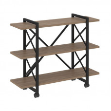Loft Стеллаж на колесных опорах-3 полки VR.L-MST.K-3.8V Дуб Аризона/Металл Черный 1200*400*968