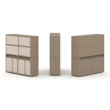 Estetica Набор №8. Тумба двойная+высокая надставка ES.NB.2V-8 Латте/Капучино 1500*410*1520