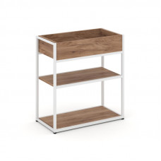 Rift Стеллаж металлический низкий приставной RF.STM-012 Дуб Табак/Металл Белый 696*350*750