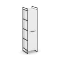 Rift Шкаф 4 ниши узкий RF.SU-41 (L) Белый Бриллиант/Металл Антрацит/Черный Ручки 420*396*1648