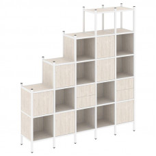 Loft Прямой стеллаж VR.L-25 Денвер Светлый/Металл Белый 2110*446*2280