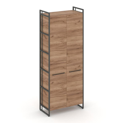 Rift Шкаф 5 ниш широкий RF.SS-51 Дуб Табак/Металл Антрацит/Черный Ручки 798*396*2010