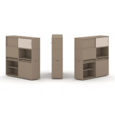 Estetica Набор №28. Тумба двойная+высокая надставка ES.NB.2V-28 Латте/Капучино 1500*410*1520