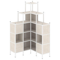 Loft Угловой внутренний стеллаж VR.L-45 Денвер Светлый/Металл Белый 1278*1278*2280