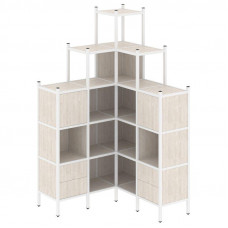 Loft Угловой внутренний стеллаж VR.L-45 Денвер Светлый/Металл Белый 1278*1278*2280