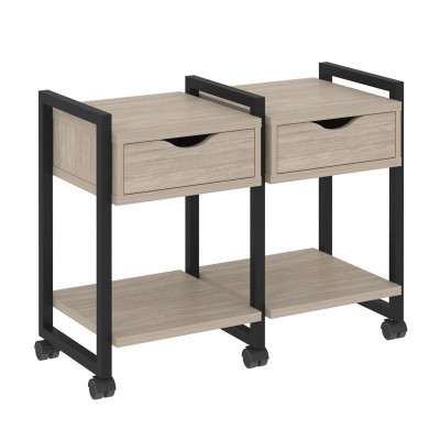 Loft Тумба на колесных опорах VR.L-TN-1.K Дуб Аттик/Металл Черный 970*460*767