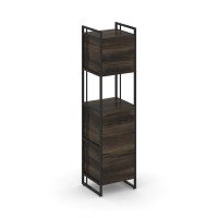 Rift Шкаф 4 ниши узкий RF.SU-42 (R) Дуб Мали/Металл Черный/Черный Ручки 420*396*1648