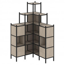 Loft Угловой внутренний стеллаж VR.L-45 Дуб Аттик/Металл Черный 1278*1278*2280
