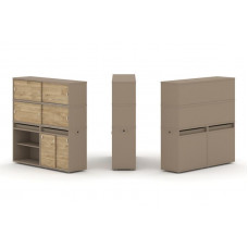 Estetica Набор №14. Тумба двойная+высокая надставка ES.NB.2V-14 Латте/Тиквуд Светлый 1500*410*1520