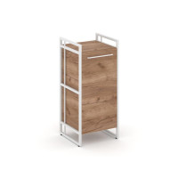 Rift Шкаф 2 ниши узкий RF.SU-21 (L) Дуб Табак/Металл Белый/Белый Ручки 420*396*924