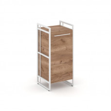 Rift Шкаф 2 ниши узкий RF.SU-21 (L) Дуб Табак/Металл Белый/Белый Ручки 420*396*924