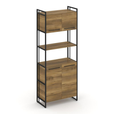 Rift Шкаф 5 ниш широкий RF.SS-53 Сандал Янтарный/Металл Черный/Черный Ручки 798*396*2010