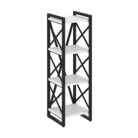 Loft Стеллаж на рег. опорах-4 полки VR.L-MST.O-4.4 Белый Бриллиант/Металл Черный 400*400*1280