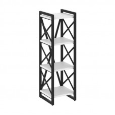 Loft Стеллаж на рег. опорах-4 полки VR.L-MST.O-4.4 Белый Бриллиант/Металл Черный 400*400*1280