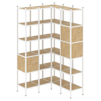 Loft Угловой внутренний стеллаж VR.L-34 Тиквуд Светлый/Металл Белый 1278*1278*2280