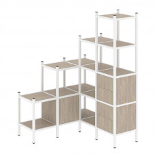 Loft Угловой внутренний стеллаж VR.L-40 Дуб Аттик/Металл Белый 1278*1278*1869