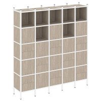 Loft Прямой стеллаж VR.L-10 Дуб Аттик/Металл Белый 2110*446*2280