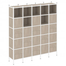 Loft Прямой стеллаж VR.L-10 Дуб Аттик/Металл Белый 2110*446*2280