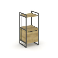 Rift Шкаф 2 ниши узкий RF.SU-22 (L) Дуб Винченцо/Металл Антрацит/Черный Ручки 420*396*924