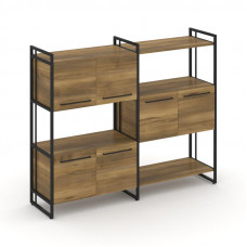 Rift Шкаф комбинированый RF.NS-004 Сандал Янтарный/Металл Черный/Черный Ручки 1576*396*1286